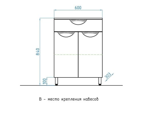 Комод Style Line Жасмин 60 ЛС-00000335 цвет Белый