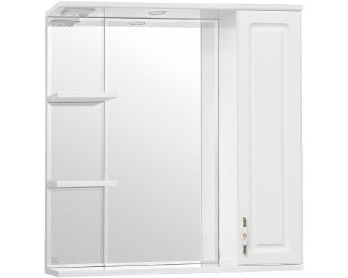 Зеркало со шкафом Style Line Олеандр 2 Люкс 75 ЛС-00000051 с подсветкой Белое