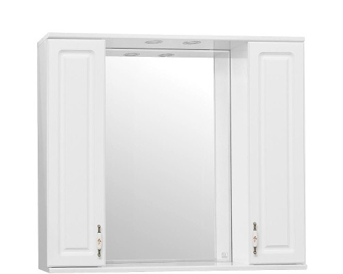 Зеркало со шкафом Style Line Олеандр 2 90 С с подсветкой Белый глянец