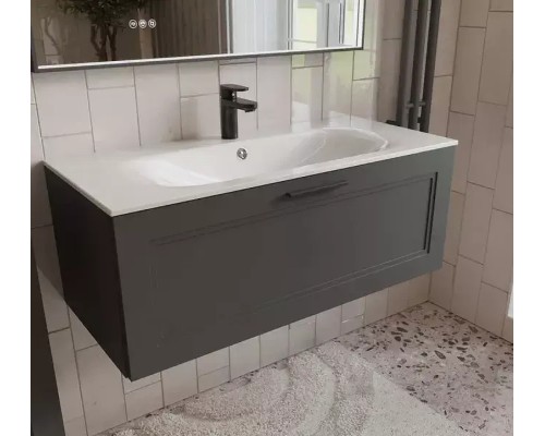 Тумба с раковиной Terminus Классик 100 CLA101001701601O подвесная цвет Графит