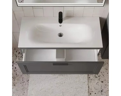 Тумба с раковиной Terminus Классик 100 CLA101001701601O подвесная цвет Графит