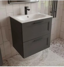 Тумба с раковиной Terminus Классик 60 CLA10602701601O подвесная цвет Графит