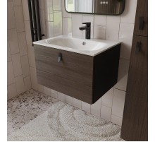 Тумба с раковиной Terminus Контур 60 KON10601200001O подвесная цвет Венге Графит