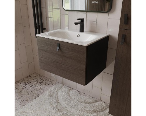 Тумба с раковиной Terminus Контур 60 KON10601200001O подвесная цвет Венге Графит