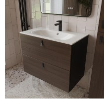 Тумба с раковиной Terminus Контур 80 KON10802200001O подвесная цвет Венге Графит