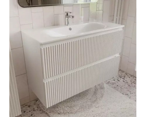 Тумба с раковиной Terminus Сицилия 100 SIC101002900301O подвесная цвет Белый