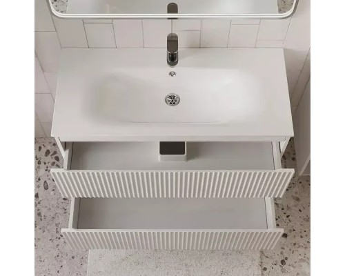 Тумба с раковиной Terminus Сицилия 100 SIC101002900301O подвесная цвет Белый