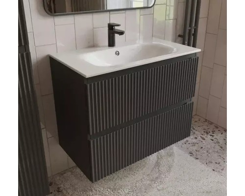 Тумба с раковиной Terminus Сицилия 80 SIC10802701601O подвесная цвет Графит