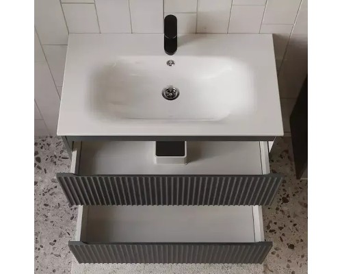 Тумба с раковиной Terminus Сицилия 80 SIC10802701601O подвесная цвет Графит