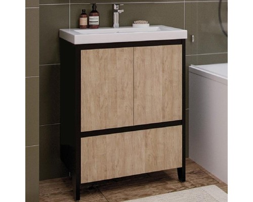 Тумба под раковину Velvex Klaufs 60 tnKLA.60.2D.1Y-617.217 Черный+дерево