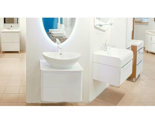 Тумба под раковину Velvex Luna 60 tp.LUN.60.2Y подвесная Белая глянцевая