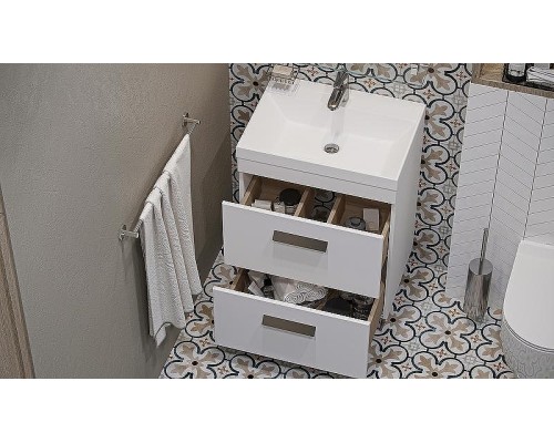 Тумба под раковину Velvex Orlando 60 tn.ORL.CLA.60.2Y Белая матовая