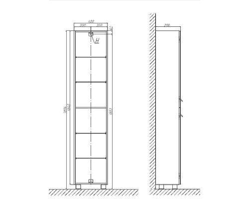 Шкаф пенал Velvex Orlando 40 pn.ORL.40 Белый матовый