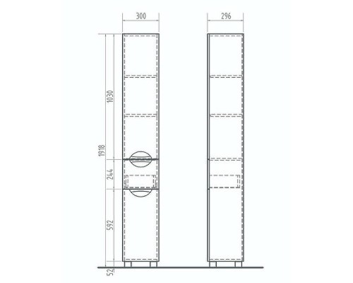 Шкаф пенал Vigo Callao 30 pn.CAL.30 с бельевой корзиной Белый