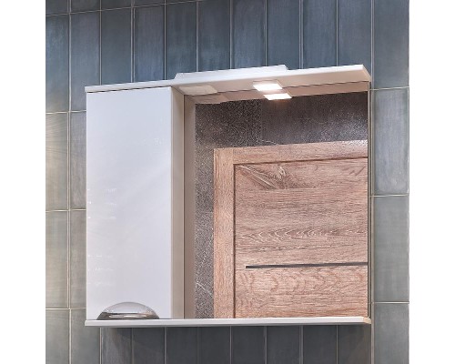 Зеркало со шкафом Vigo Callao 80 L z.CAL.80.L.El с подсветкой Белое с электровыключателем