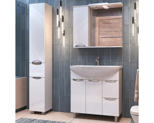 Зеркало со шкафом Vigo Callao 80 L z.CAL.80.L.El с подсветкой Белое с электровыключателем