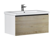 Тумба под раковину Vigo Cross 80 405 подвесная цвет Дуб давос натуральный Белый