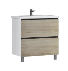 Тумба под раковину Vigo Cross 80 449 цвет Дуб давос натуральный Белый
