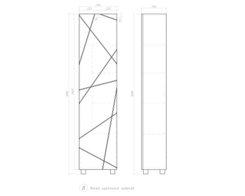 Шкаф пенал Vigo Geometry 45 243 цвет Белый