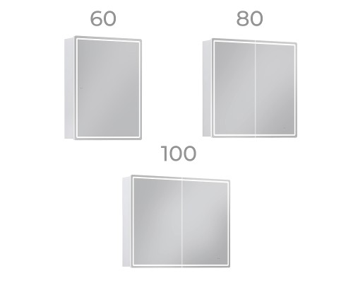 Зеркальный шкаф Vigo Geometry Classic 60 117 с подсветкой цвет Белый