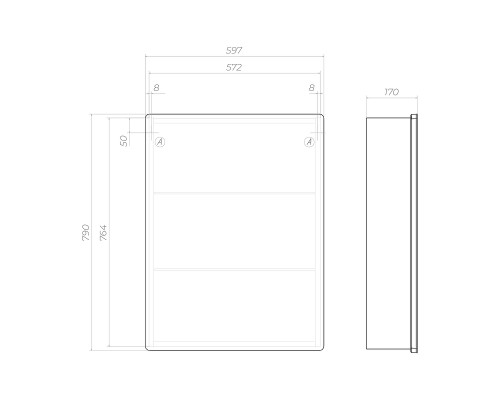 Зеркальный шкаф Vigo Geometry Classic 60 117 с подсветкой цвет Белый