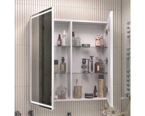 Зеркальный шкаф Vigo Geometry Classic 80 118 с подсветкой цвет Белый