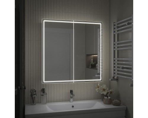 Зеркальный шкаф Vigo Geometry Classic 80 118 с подсветкой цвет Белый