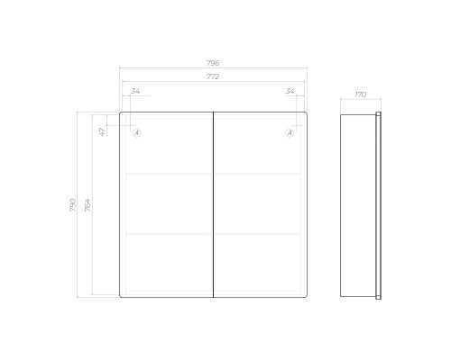 Зеркальный шкаф Vigo Geometry Classic 80 118 с подсветкой цвет Белый