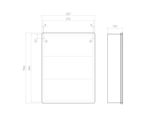 Зеркальный шкаф Vigo Geometry Comfort 60 220 с подсветкой цвет Белый