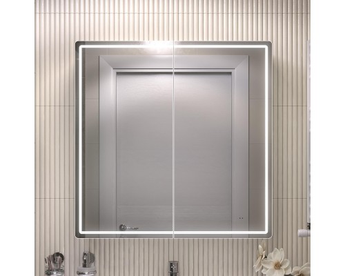 Зеркальный шкаф Vigo Geometry Comfort 80 221 с подсветкой цвет Белый