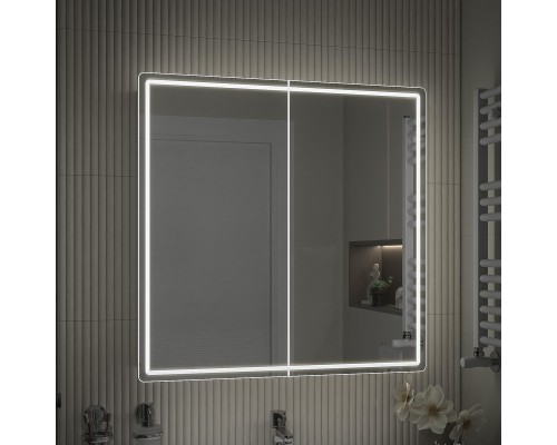 Зеркальный шкаф Vigo Geometry Comfort 80 221 с подсветкой цвет Белый