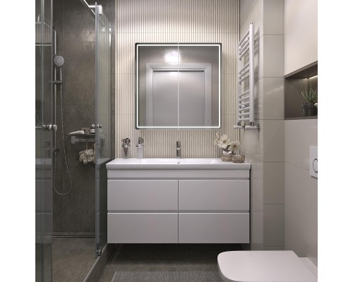 Зеркальный шкаф Vigo Geometry Comfort 80 221 с подсветкой цвет Белый