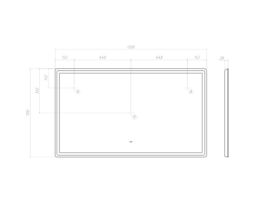 Зеркало Vigo Geometry Comfort 120 066 с подсветкой с бесконтактным выключателем и подогревом