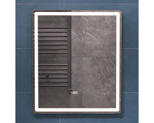 Зеркало Vigo Geometry Luxe 60 208 с подсветкой с бесконтактным выключателем с диммером с подогревом и часами