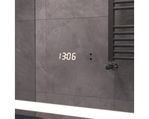 Зеркало Vigo Geometry Luxe 80 210 с подсветкой с бесконтактным выключателем с диммером с подогревом и часами