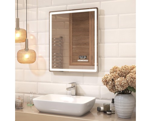 Зеркало Vigo Geometry Media Voice 60 044 с подсветкой c сенсорным выключателем и подогревом