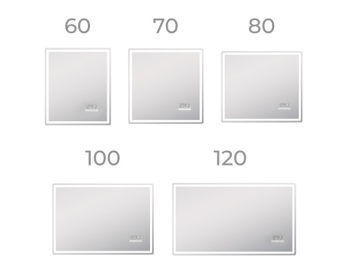 Зеркало Vigo Geometry Media Voice 60 044 с подсветкой c сенсорным выключателем и подогревом