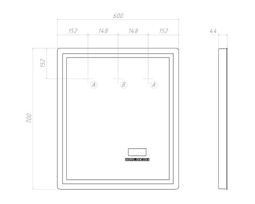 Зеркало Vigo Geometry Media Voice 60 044 с подсветкой c сенсорным выключателем и подогревом