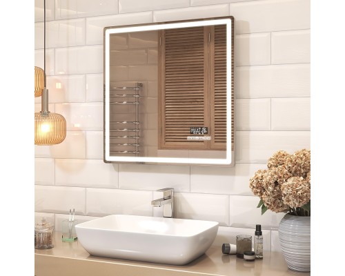 Зеркало Vigo Geometry Media Voice 70 046 с подсветкой c сенсорным выключателем и подогревом