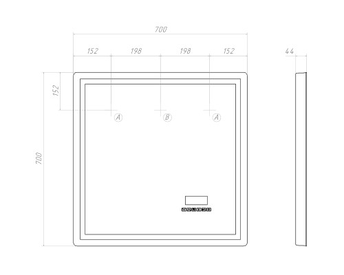 Зеркало Vigo Geometry Media Voice 70 046 с подсветкой c сенсорным выключателем и подогревом