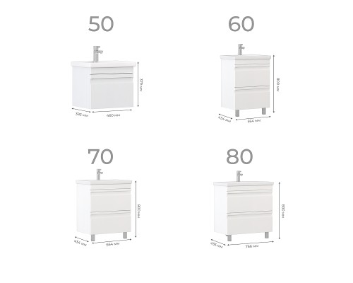 Тумба под раковину Vigo Holly 60 039 цвет Белый