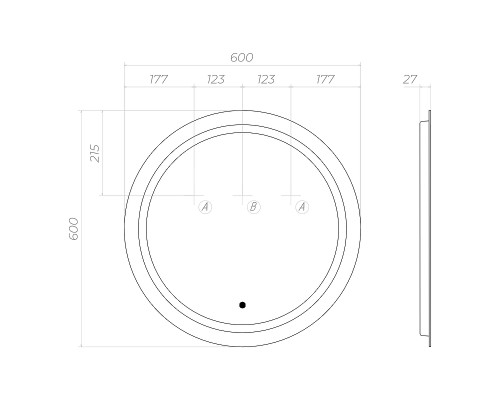 Зеркало Vigo Holly Classic 60 z.HOL.60 CLASSIC с подсветкой c сенсорным выключателем