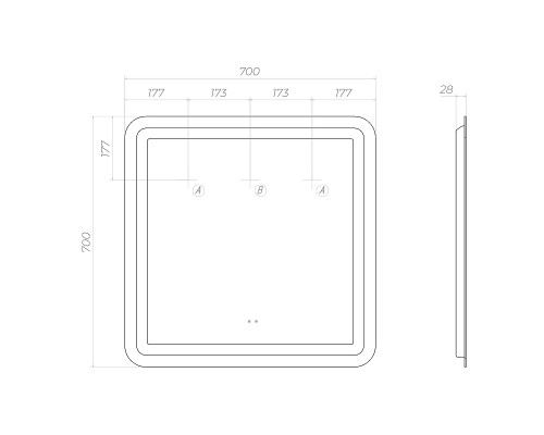 Зеркало Vigo Jess Classic 70 240 с подсветкой с бесконтактным выключателем