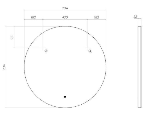 Зеркало Vigo Otti Classic 80 z.OTT.80.Classic с подсветкой с сенсорным выключателем