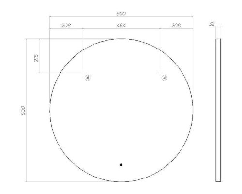 Зеркало Vigo Otti Classic 90 z.OTT.90.Classic с подсветкой с сенсорным выключателем