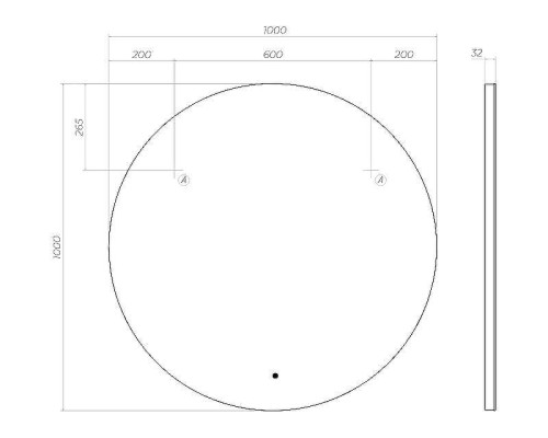 Зеркало Vigo Otti Classic 100 z.OTT.100.Classic с подсветкой с сенсорным выключателем