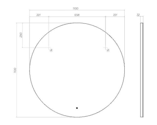 Зеркало Vigo Otti Classic 110 z.OTT.110.Classic с подсветкой с сенсорным выключателем