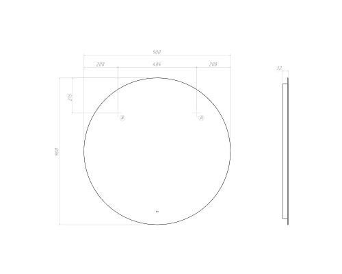 Зеркало Vigo Otti Classic 90 086 с подсветкой с бесконтактным выключателем