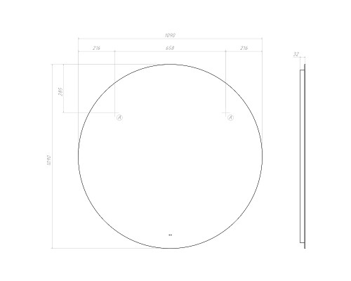 Зеркало Vigo Otti Classic 110 088 с подсветкой с бесконтактным выключателем