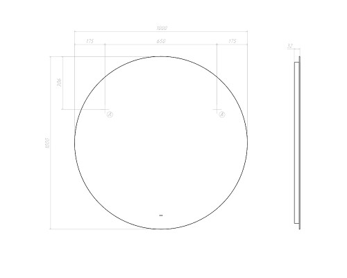 Зеркало Vigo Otti Classic 100 087 с подсветкой с бесконтактным выключателем